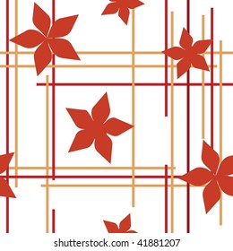Seamless red flower wallpaper