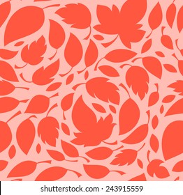 seamless red foliage pattern vector illustration
