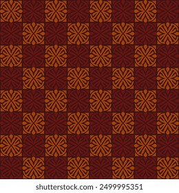 Seamless red geometric pattern. Damask inspired design, Baroque, Rococo, Art Deco.