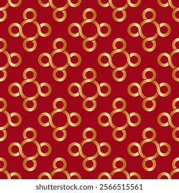 Seamless red and gold pattern for Chinese New Year.	