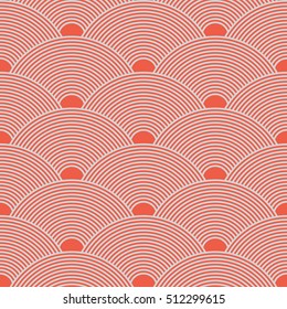 Seamless red and gray dense asian pattern vector