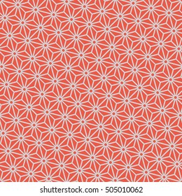 Seamless red and gray diagonal japanese asanoha pattern vector