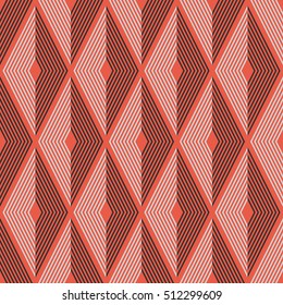 Seamless red and gray diamond optical pattern vector