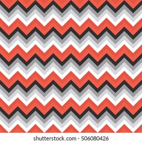 Seamless red and gray double palette blend chevron zigzag pattern vector