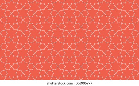 Seamless red and gray islamic floral hexagonal pattern vector