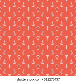 Seamless red and gray naval anchor pattern vector