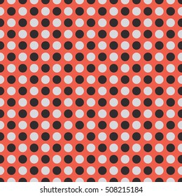 Seamless red and gray op art circles textile pattern vector