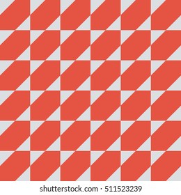 Seamless red and gray op art square triangles illusion pattern vector
