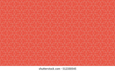 Seamless red and gray overlapping hexagons pattern vector
