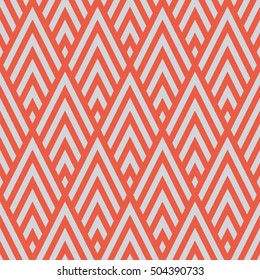 Seamless red and gray rhombic chevrons art deco pattern vector