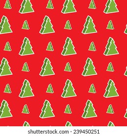 Seamless red and green christmas-tree pattern 