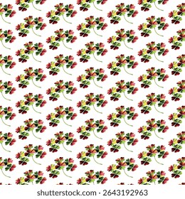 A seamless red and green flower design—perfect for fabric prints, invitations, and nature-themed craft projects