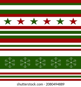 Seamless Red and Green Grid Pattern Christmas Pattern