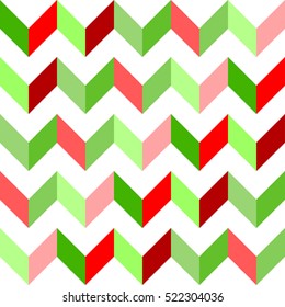 seamless red and green pattern of  diagonal and horizontal zigzag and stripes of equal thickness for Merry Christmas and Happy New Year