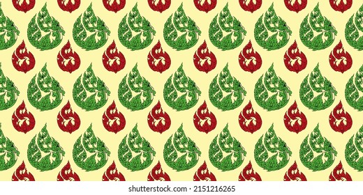 Seamless red and green striped vector for card, fabric, background