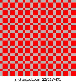 Seamless red and grey vector graphic of large red squares and smaller red squares on a grey background