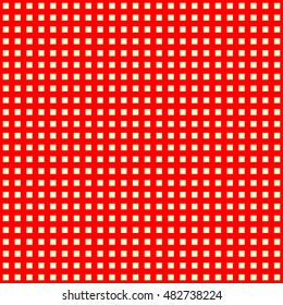 Seamless red grid pattern. Repeated crossing lines texture background. Abstract wallpaper. Plaid motif. Vector illustration