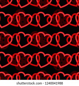 seamless red heart pattern background. heart seamless