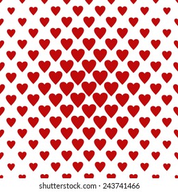 Seamless red heart pattern background for Valentine's day