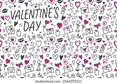 Seamless Red Heart Pattern for Valentine’s Day Cards and Romantic Decor