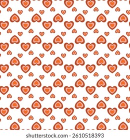 Seamless Red Heart Pattern Design on White Background