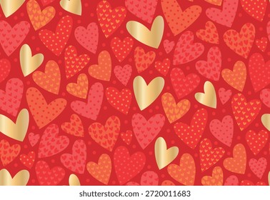 Fondo romántico sin patrón de corazón rojo