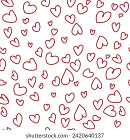 seamless red heart pattern vector