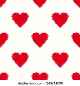 seamless red heart scribble pattern