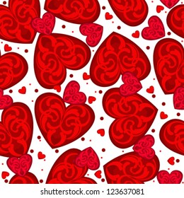 Seamless red hearts