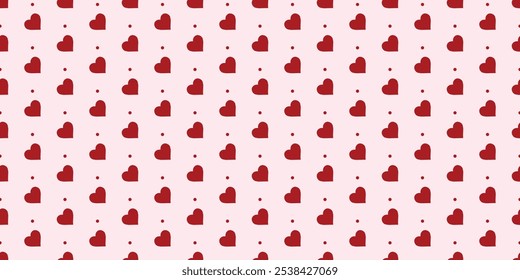 Seamless Red hearts background pattern. Textile, Wallpaper and Background Print Design. Red hearts for holidays about love, wedding and greeting cards, posters, print, postcards and paper. EPS Vector