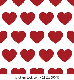 Seamless red hearts pattern Valentine's day print