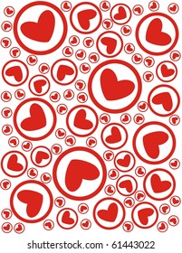Seamless Red Hearts Vector Background