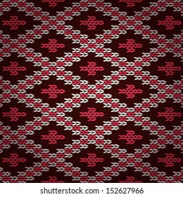 Seamless Red Knitted Pattern