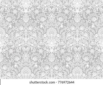 Seamless Red Lace Background Floral Pattern Stock Vector Royalty Free