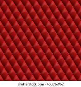 Seamless red leather texture. Vector leather background. Luxury textile design, interior and furniture decoration concept.