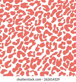Seamless red leopard print tileable animal pattern vector