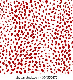 Seamless red leopard skin texture, vector illustration