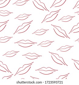 Fondo de labio rojo impecable. Líneas dibujadas a mano.
