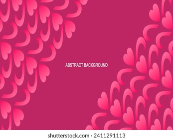 Seamless red love heart pattern illustration. Cute romantic pink hearts background print. Valentine's day holiday background texture, romantic wedding design. Romantic greeting card.