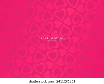 Seamless red love heart pattern illustration. Cute romantic pink hearts background print. Valentine's day holiday background texture, romantic wedding design. Romantic greeting card.