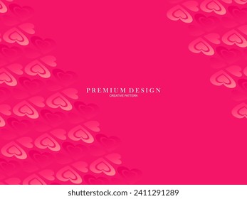 Seamless red love heart pattern illustration. Cute romantic pink hearts background print. Valentine's day holiday background texture, romantic wedding design. Romantic greeting card.