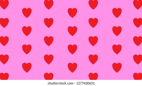 seamless red love shape pattern isolated on pink background vector