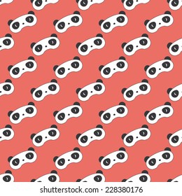 Seamless red panda pattern vector