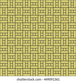 Seamless red pattern with symmetric geometric ornament. Abstract repeated squares and lines background. Creative wallpaper. Vector illustration