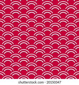 Seamless red pattern with  white arcs