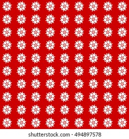 Seamless red pattern with white stars. Geometric simple print. Vector repeating texture.
