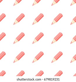 Seamless of red pencils on white background.