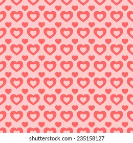 Seamless red and pink heart background Valentine pattern