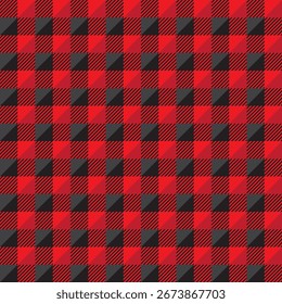 Patrón geométrico de cuadros rojos sin costuras. Ilustración vectorial de fondo.