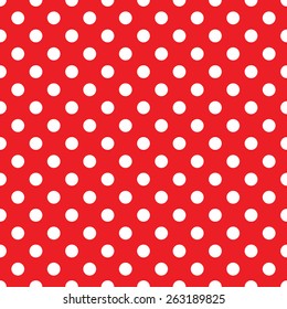 Seamless Red Polka Dot Background